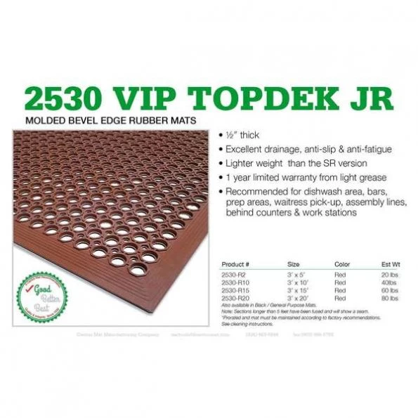 Floor Mat Rubber 3×5 Vip Topdeck Jr Red
