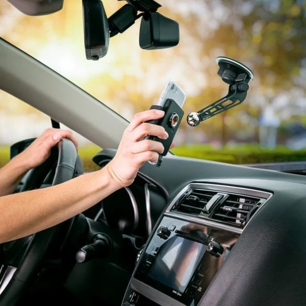 Squeeze Black/Gray Phone Mount Windshield Kit For MagSafe Phones Cases and Wireless Charge