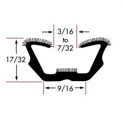 Fairchild Industries, Inc. Unbeaded All Rubber Flexible Flocked Rubber Channel, 96 In., 0634-8