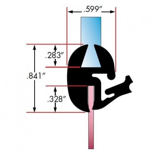 Fairchild Industries, Inc. One Piece Rubber Glass Sealing Weatherstrip, 25Ft, Each, 0681-25 1 One Piece Rubber Glass Sealing Weatherstrip, 25Ft, Each, 0681-25