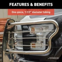 Aries 1-1/2" Polished Stainless Steel Grille Guard 7 1-1/2" Polished Stainless Steel Grille Guard