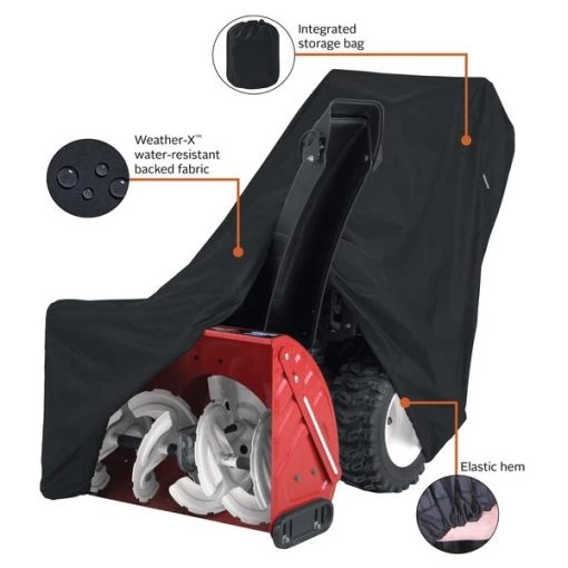 Black Snow Thrower Cover With Chute, 47"x