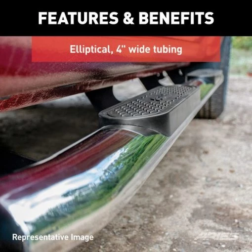 Oval Side Bars, Stainless, 4", S225045-2