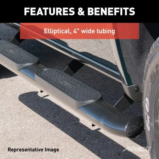 Oval Side Bars, Black, 4", S225045