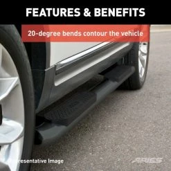 Aries Oval Side Bars, Black, 4", S225045 5 Oval Side Bars, Black, 4", S225045