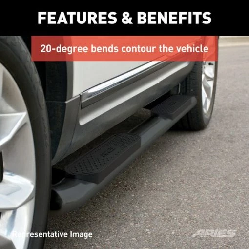 Oval Side Bars, Black, 4", S225045