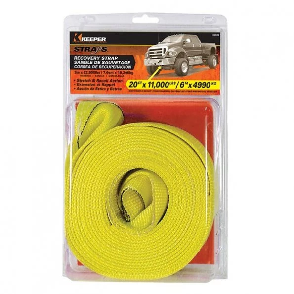 20'X3" Vehicle Recovery Strap, 11,000Lbs Max Vehicle Wt.