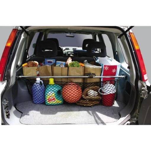 Cargo Bar, Ratcheting, 40" – 70" with Storage Net, Chipboard.