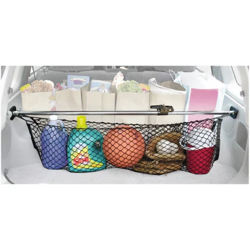 Cargo Bar, Ratcheting, 40" – 70" with Storage Net, Chipboard.