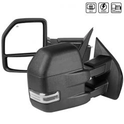 Spec-D Tuning Ford F150 Black Texture Clear Signal Power Heated Mirrors 15-17