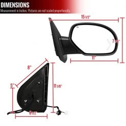Chevy Silverado Right Towing Mirror Power Heated- Black 07-13