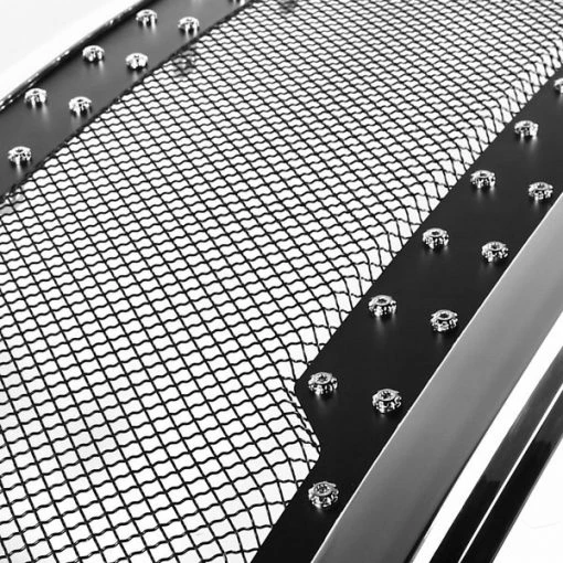 15-17 Ford F150 Front Mesh Grille w/ Rivet Mesh Chrm Rivet, HG-F15015SS