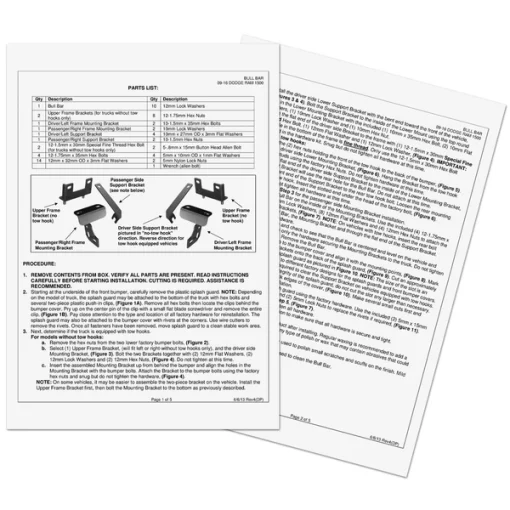 09-16 Dodge Ram Bull Bar With Skid Plate – Black