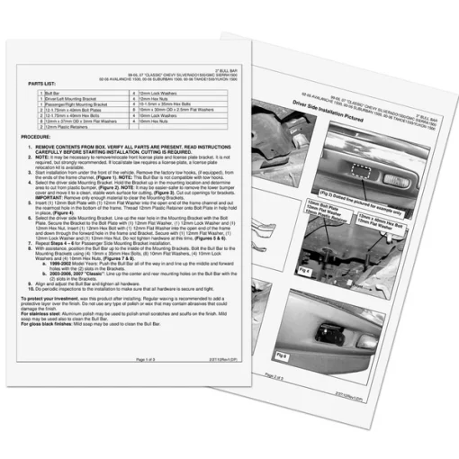 99-06 Chevrolet Silverado Chrome Bull Bar, BB3-SIV9915S2-WB