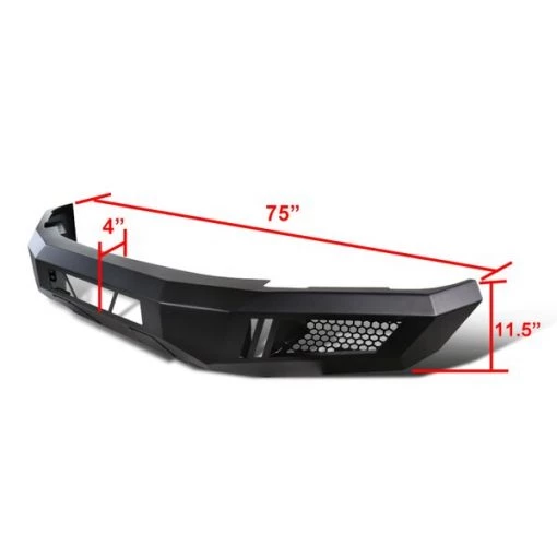 15-Up Ford F150 Front Bumper Without LEDs – Black