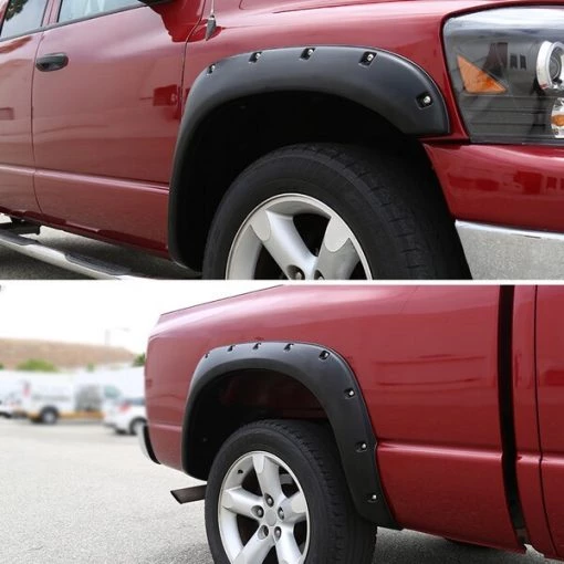 02-08 Dodge Ram Pocket Style Fender Flares- Black/Smooth