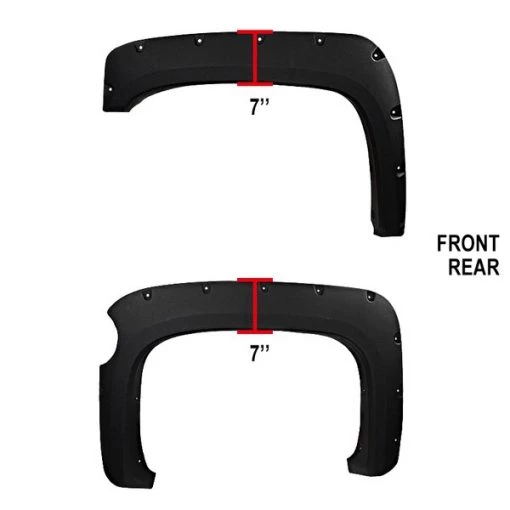 07-13 Chevrolet Silverado Fender Flare – Black Rough Surface