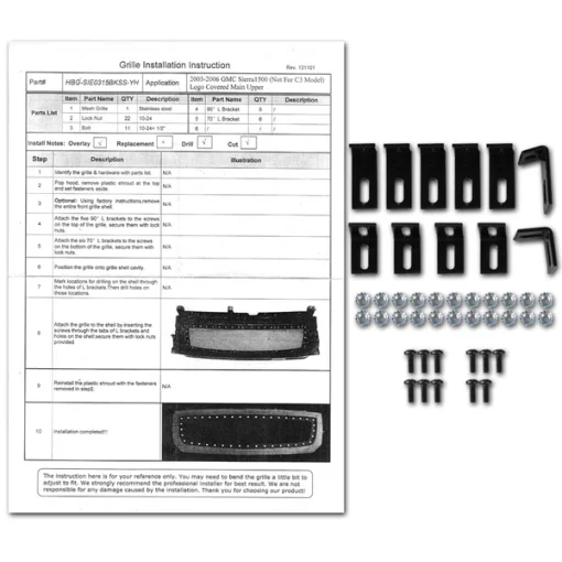 03-06 GMC Sierra 1500 Grille Insert