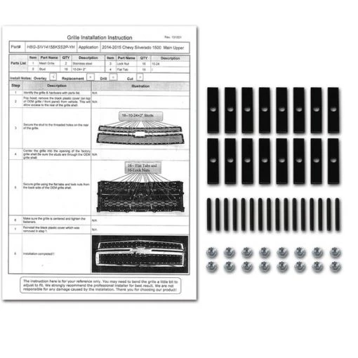 14-15 Chevrolet Silverado 1500 Grille Insert