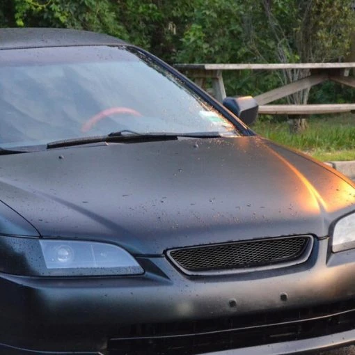 98-02 Honda Accord Front Hood Grill Type R Black 2 Door