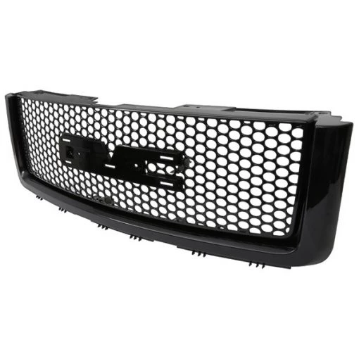 07-13 GMC Sierra 1500 Ld Mesh Grille- Glossy Black Round Hole