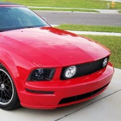 05-09 Ford Mustang Gt Look Front Grill In Black With Halo Fog Light
