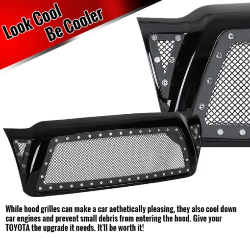 05-11 Toyota Tacoma Rivet Grille- Glossy Black