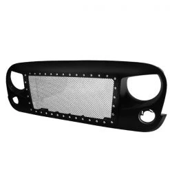 Spec-D Tuning 07-16 Jeep Wrangler Matte Black Front Grille