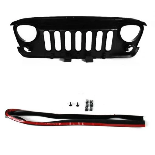 07-16 Jeep Wrangler Matte Black Front Grille