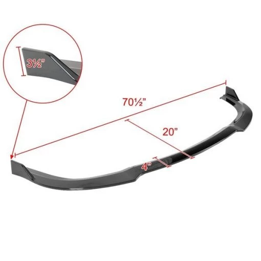 FRONT BUMPER LIP GLOSSY BLACK FITS ALL MODELS