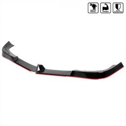 Spec-D Tuning 12-14 Mercedes Benz W204 Front Bumper Lip Glossy Black With Red Trim