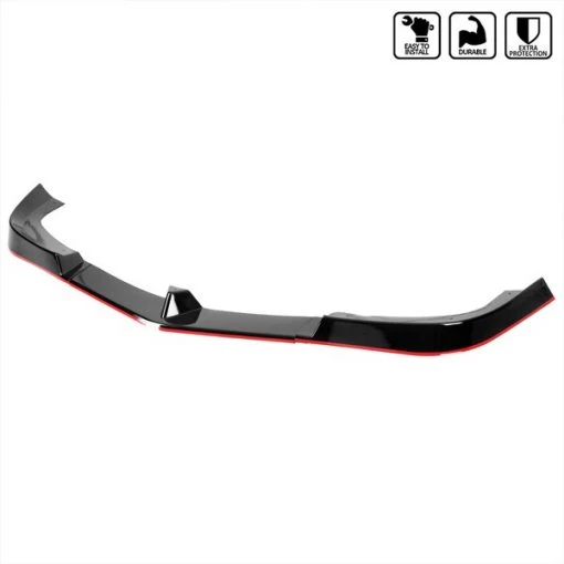 Spec-D Tuning 12-14 Mercedes Benz W204 Front Bumper Lip Glossy Black With Red Trim 1 12-14 Mercedes Benz W204 Front Bumper Lip Glossy Black With Red Trim