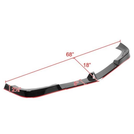 12-14 Mercedes Benz W204 Front Bumper Lip Glossy Black With Red Trim