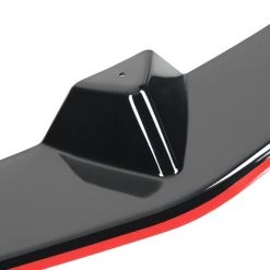 12-14 Mercedes Benz W204 Front Bumper Lip Glossy Black With Red Trim