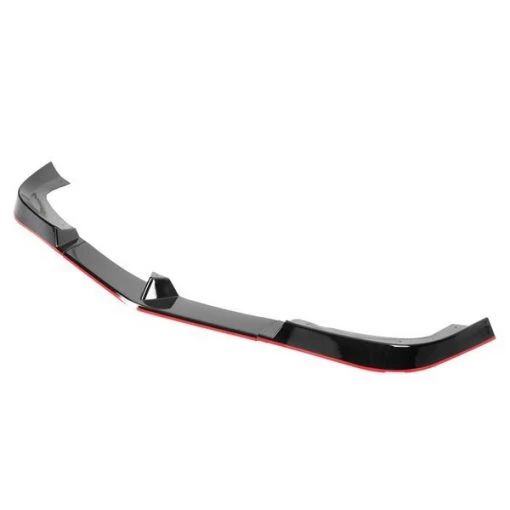 12-14 Mercedes Benz W204 Front Bumper Lip Glossy Black With Red Trim