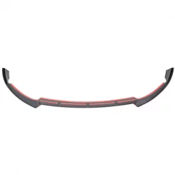 19-20 Mercedes Benz W205 Front Bumper Lip Glossy Black With Red Trim