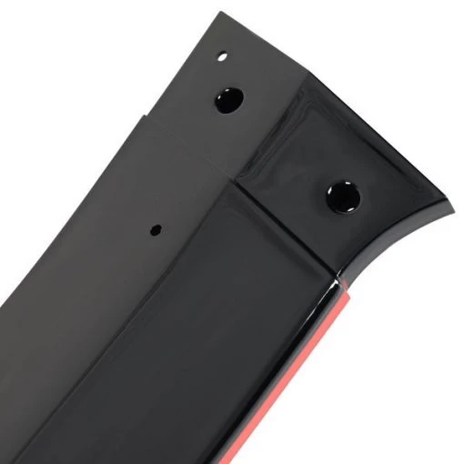 16-19 Honda Civic Front Bumper Lip Glossy Black With Red Trim