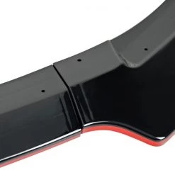 16-19 Honda Civic Front Bumper Lip Glossy Black With Red Trim