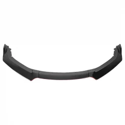 16-19 Honda Civic Front Bumper Lip Glossy Black With Red Trim