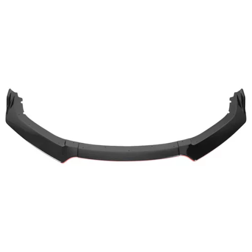 16-19 Honda Civic Front Bumper Lip Glossy Black With Red Trim
