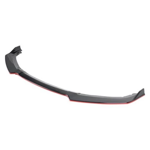 16-19 Honda Civic Front Bumper Lip Glossy Black With Red Trim