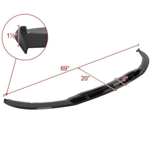 V6. GT. BOSS 302 ALL MODELS FRONT BUMPER LIP GLOSSY BLACK