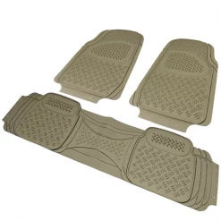 Pvc 3D Print Floor Mat Beige 3 Pieces