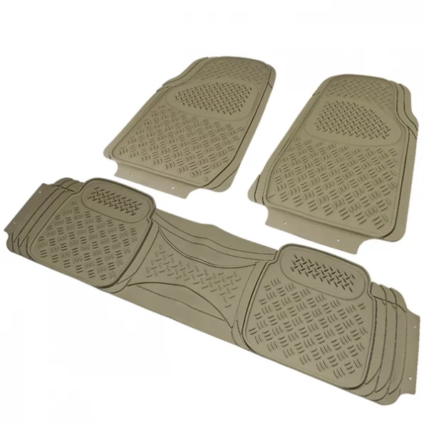 Pvc 3D Print Floor Mat Beige 3 Pieces