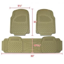 Pvc 3D Print Floor Mat Beige 3 Pieces