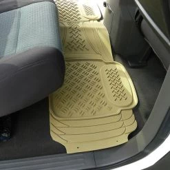 Pvc 3D Print Floor Mat Beige 3 Pieces
