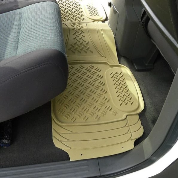 Pvc 3D Print Floor Mat Beige 3 Pieces
