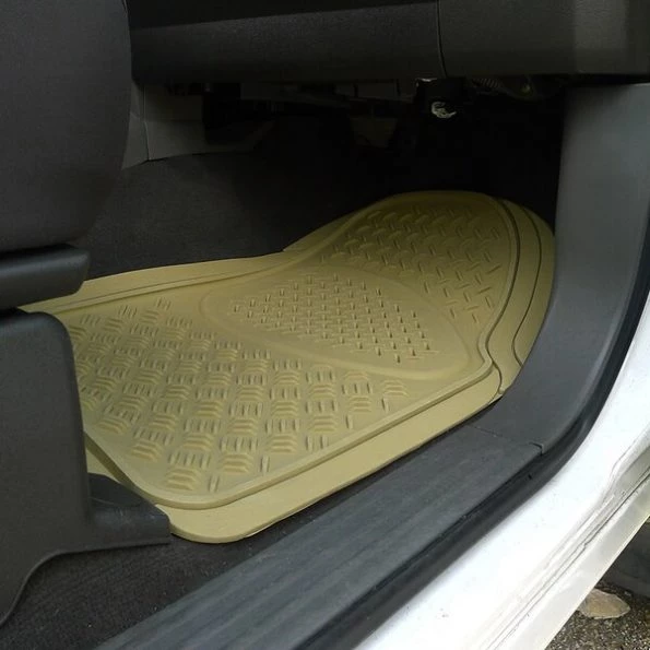 Pvc 3D Print Floor Mat Beige 3 Pieces