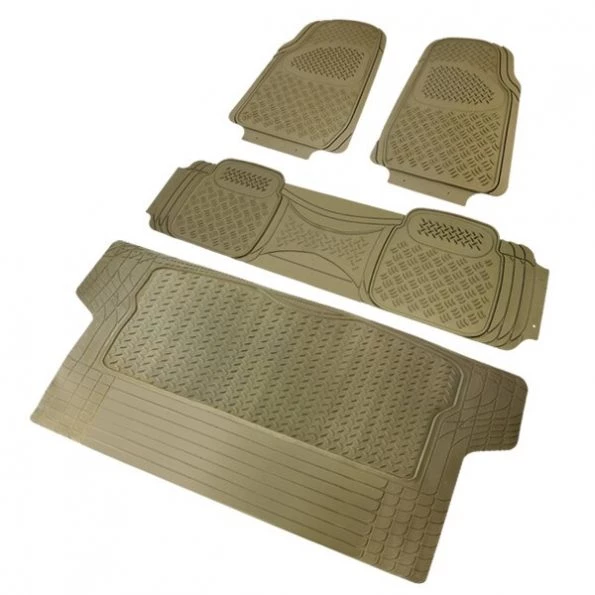 Pvc 3D Print Floor Mat Beige 3 Pieces + Trunk Piece