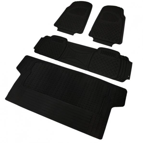 Pvc 3D Print Floor Mat Black 3 Pieces + Trunk Piece